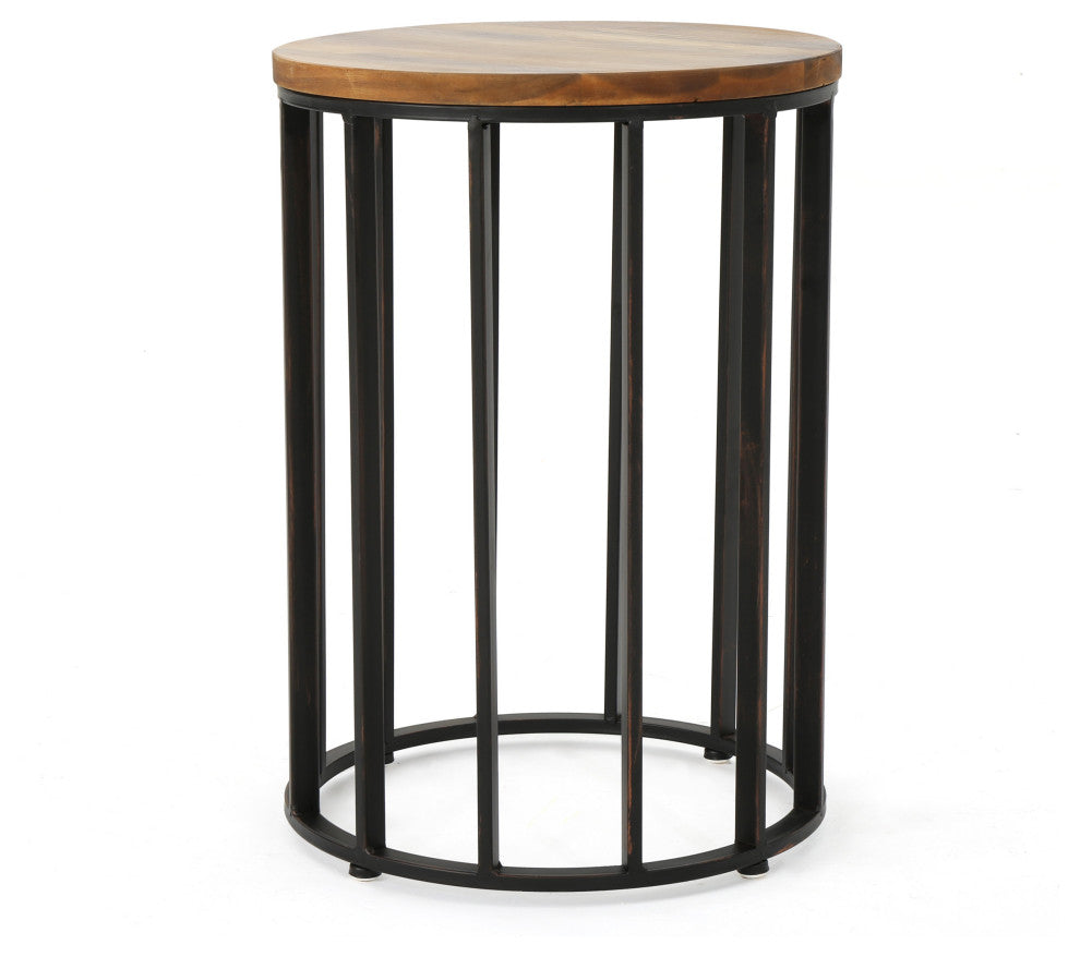 GDF Studio Colburn Outdoor Natural Finished Acacia Wood 15" Accent Table