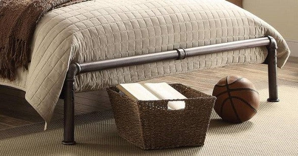 Malcolm Vintage Metal Upholstered Queen Size Bed