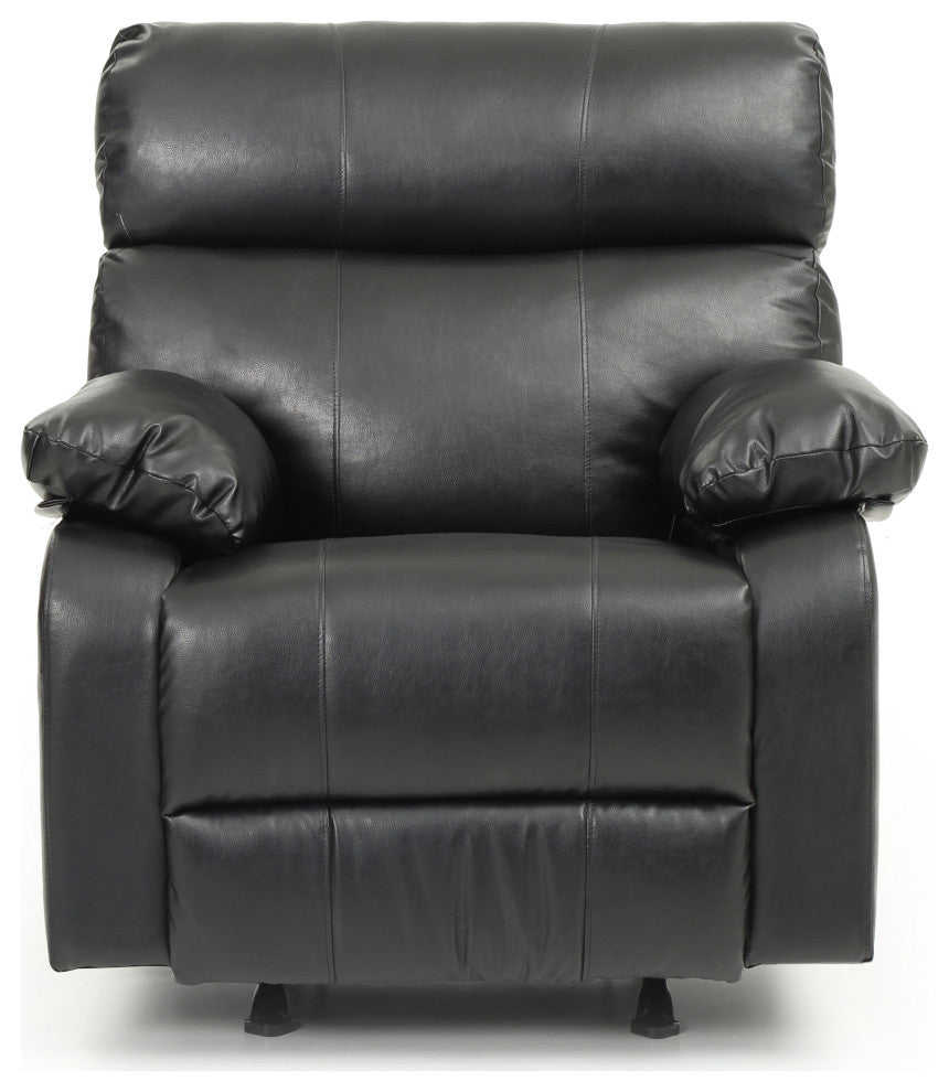 Clarke Rocker Recliner, Black/Faux Leather