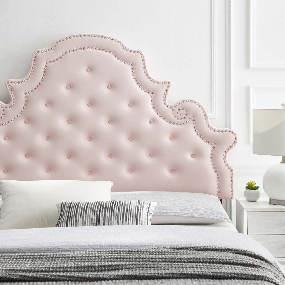 Diana Tufted Performance Velvet Twin Headboard Pink