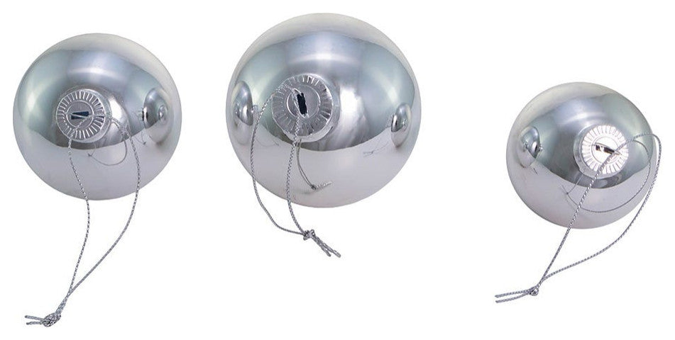 60-80MM Shiny Silver Glass Ball Ornaments, 20-Piece Set