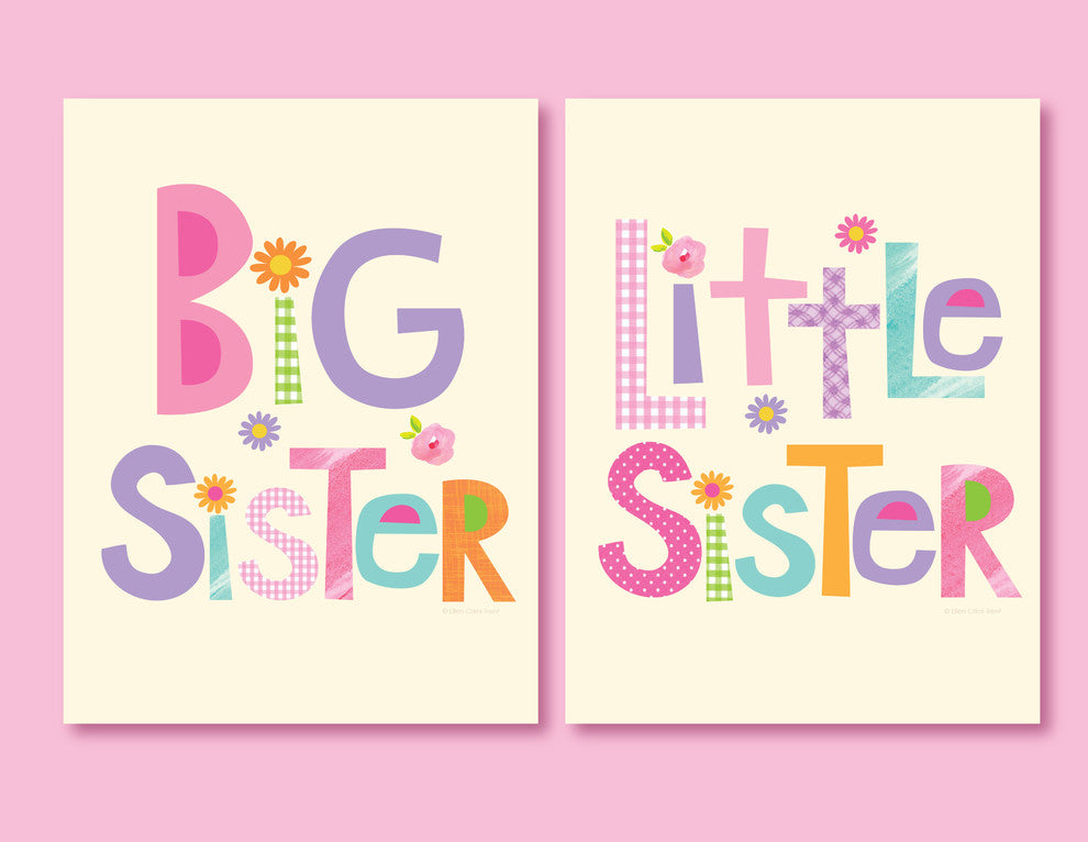 "Big Sister, Little Sister" Print, Set of 2, 8"x11"
