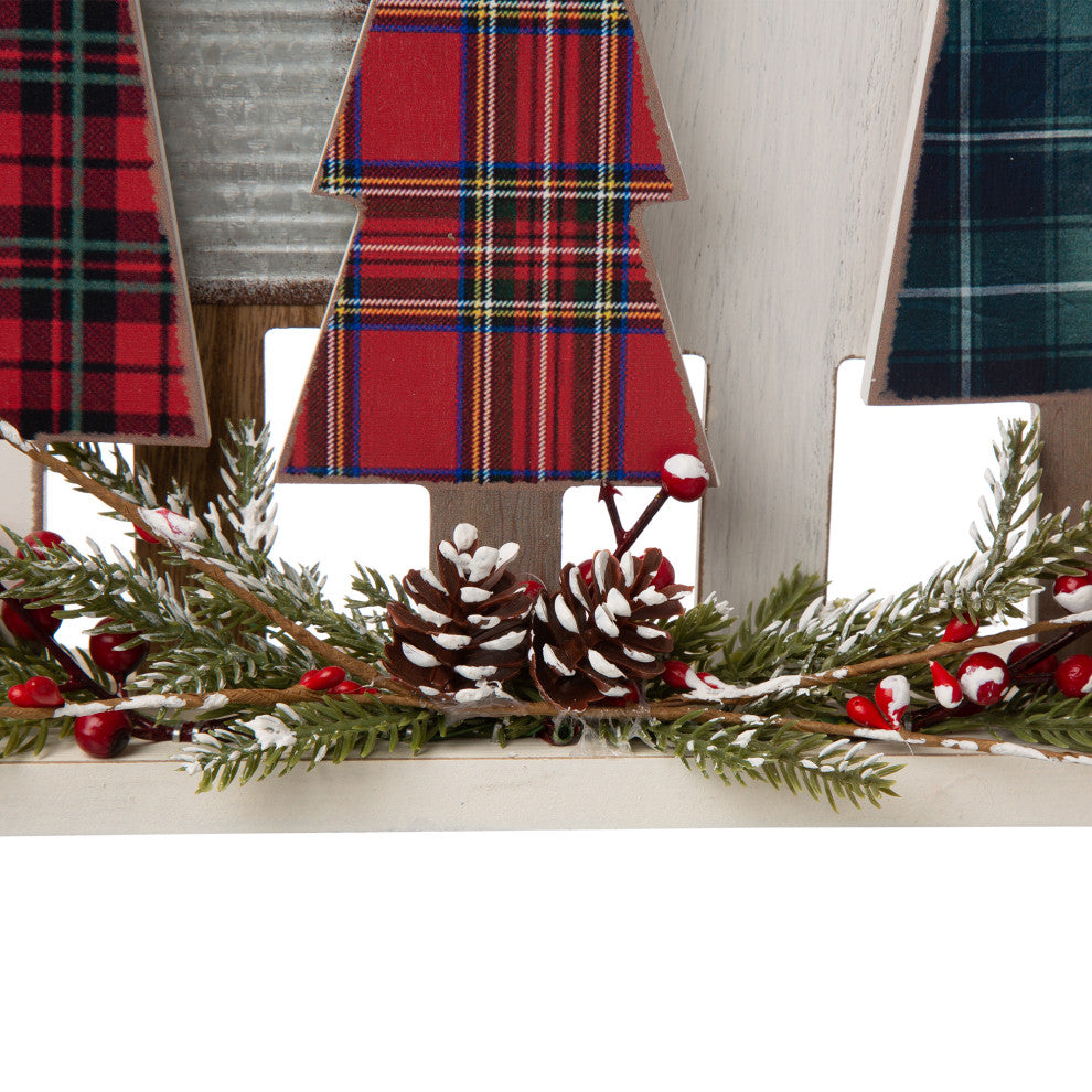 14"H Wooden Christmas Tree Table Decor