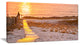 "Yellowish Boardwalk Into Seashore" Sea Bridge Canvas Art Print, 32"x16"