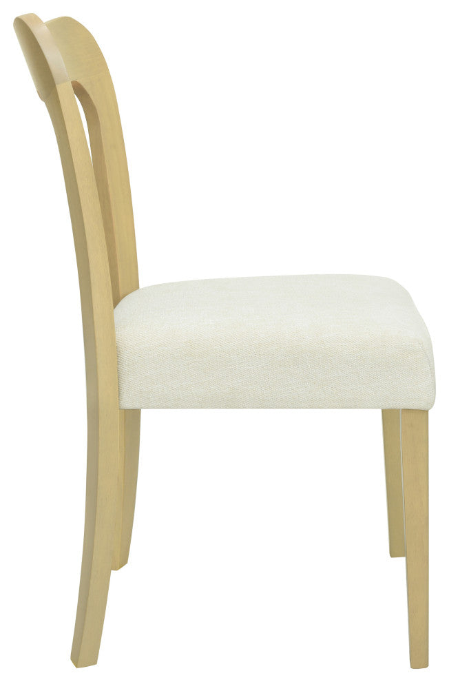GDF Studio Modern Open Back Dining Chair, Set of 2, Light Ash/Beige
