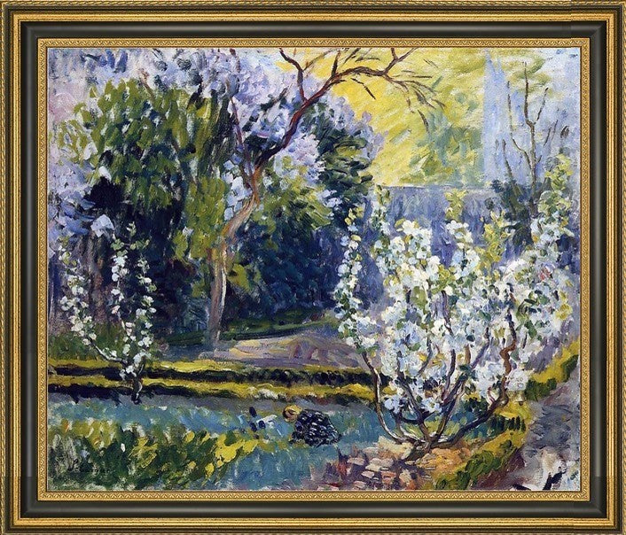 Henri Lebasque the Garden in Spring Framed Premium Canvas Print, 20"x25"