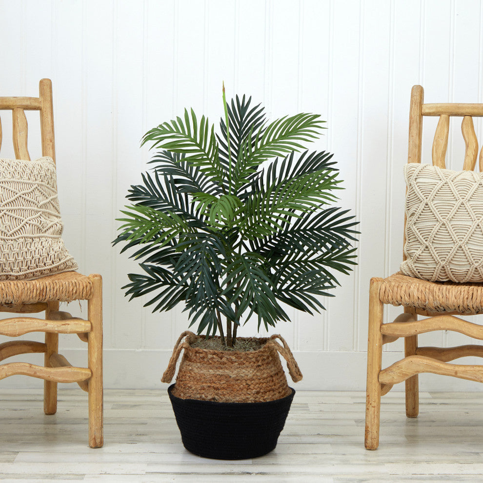 3ft. Artificial Areca Palm Tree with Handmade Jute & Cotton Basket DIY KIT