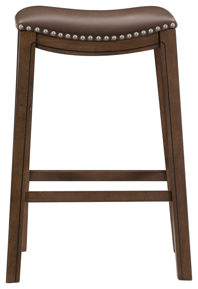 Yannis 29" Height Saddle Stool, Brown