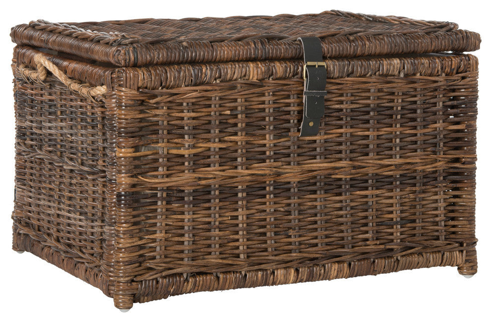 happimess Caden 30" Wicker Storage Trunk, Brown