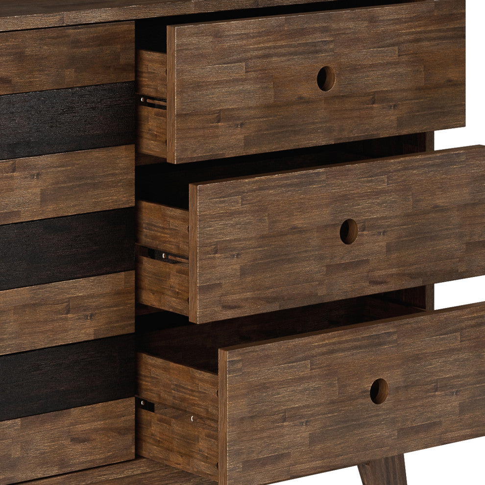 Clarkson Solid Acacia Wood Medium Storage, Rustic Natural Aged Brown