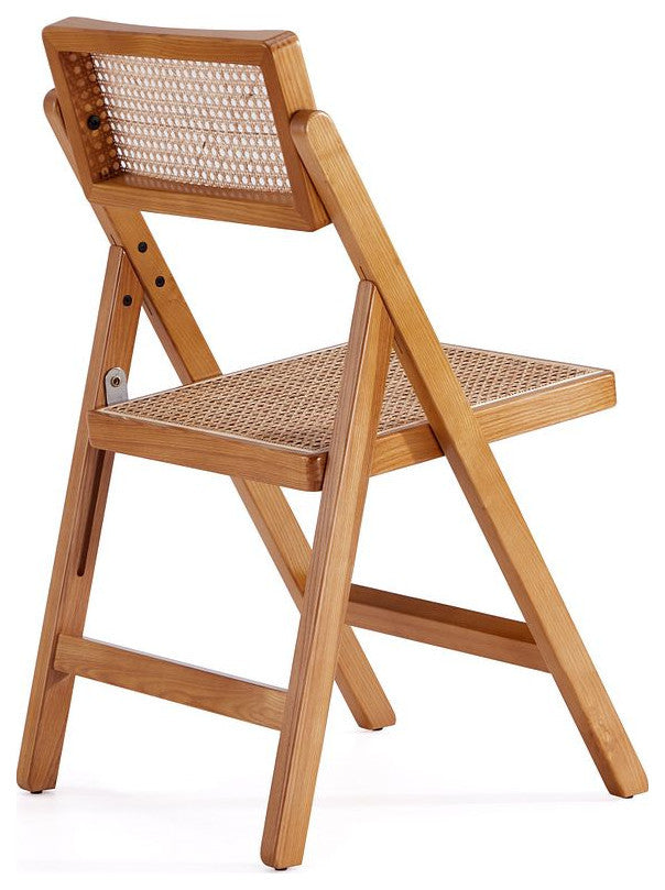 Manhattan Comfort Pullman Dining Folding Chair, Nature, Set of 2