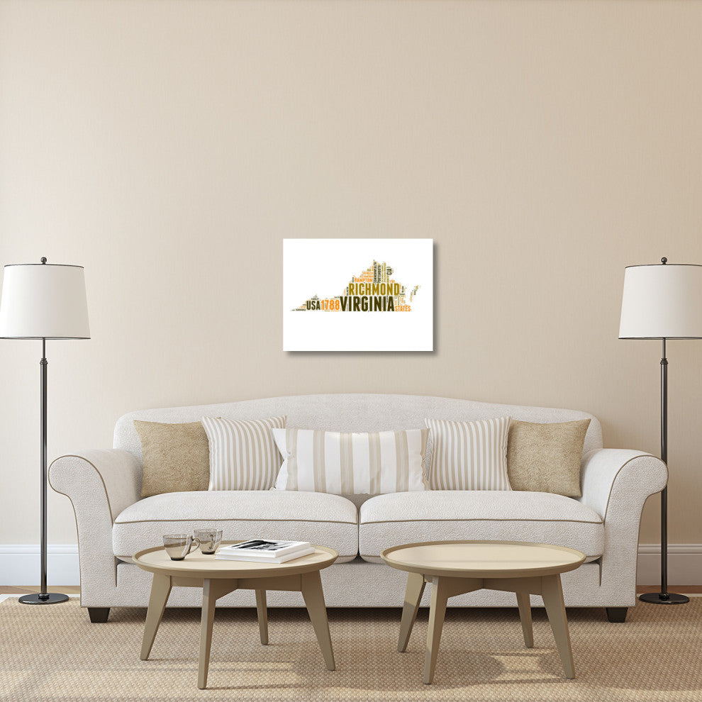 "Virginia Word Cloud Map" Fine Art Print
