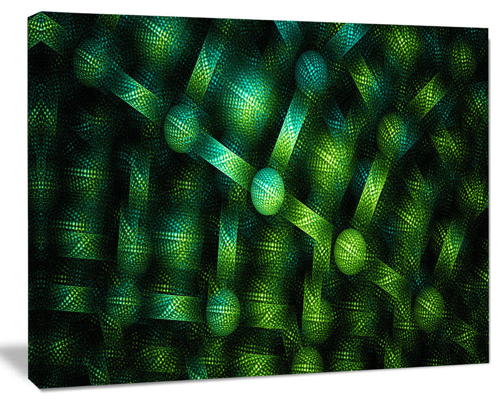 Crystal Cell Green Steel Texture, Abstract Canvas Art Print, 40x30
