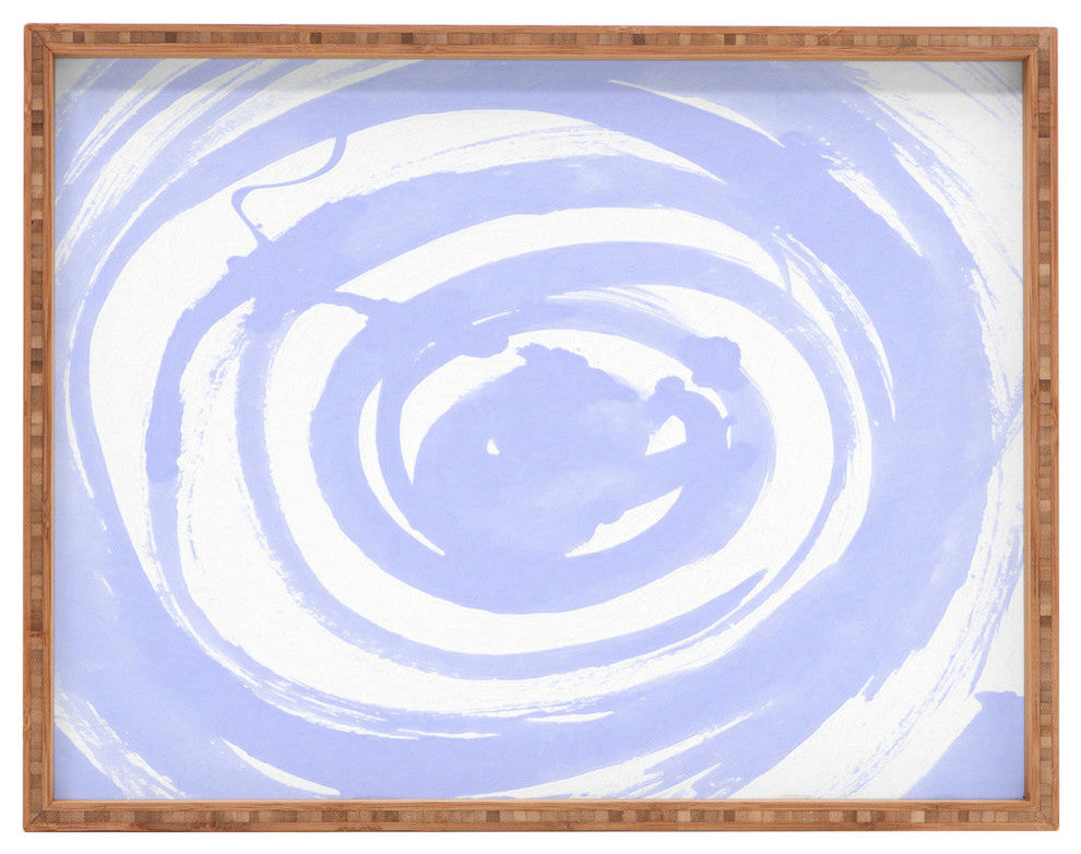 Amy Sia Swirl Pale Blue Rectangular Tray, 18"x14"
