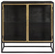 Brynlee 36" Gunmetal and Brass Finished Iron and Glass 2-Door Sideboard