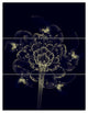 "Dark Yellow Digital Fractal Flower" Metal Wall Art, 3 Panels, 28"x36"