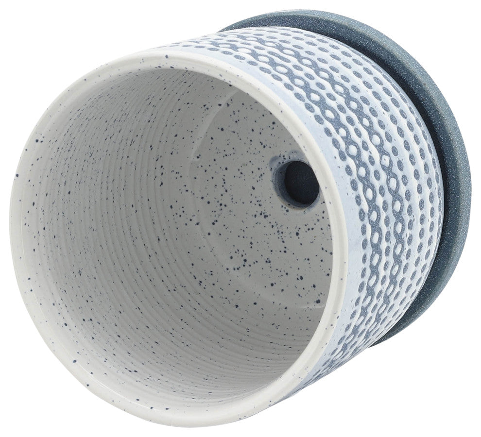 Ceramic 5" Planter With Saucer, Blue