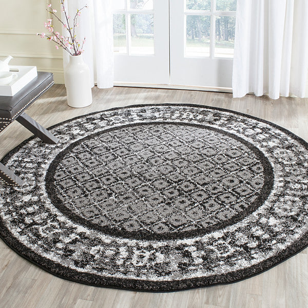 Safavieh Adirondack Adr110A Rug, Black/Silver, 6'0" X 6'0"