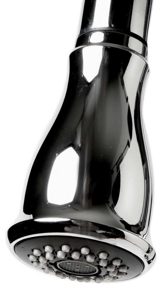 Polished Chrome Traditional Gooseneck Pull Down Kitchen Faucet