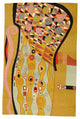 Klimt Mustard Wool Rug / Wall Tapestry Art Nouveau Hand Embroidered 6ft x 4ft