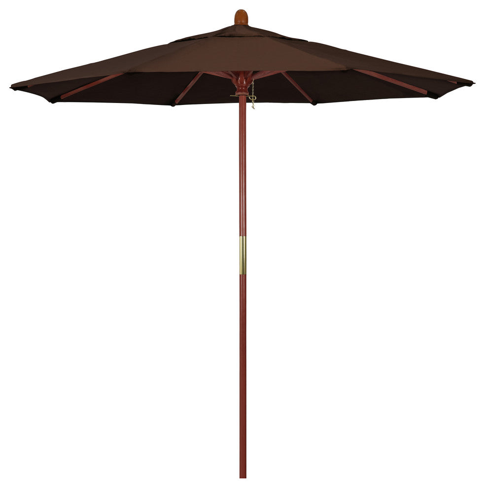7.5' Square Push Lift Wood Umbrella, Mocha Pacifica