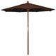 7.5' Square Push Lift Wood Umbrella, Mocha Pacifica