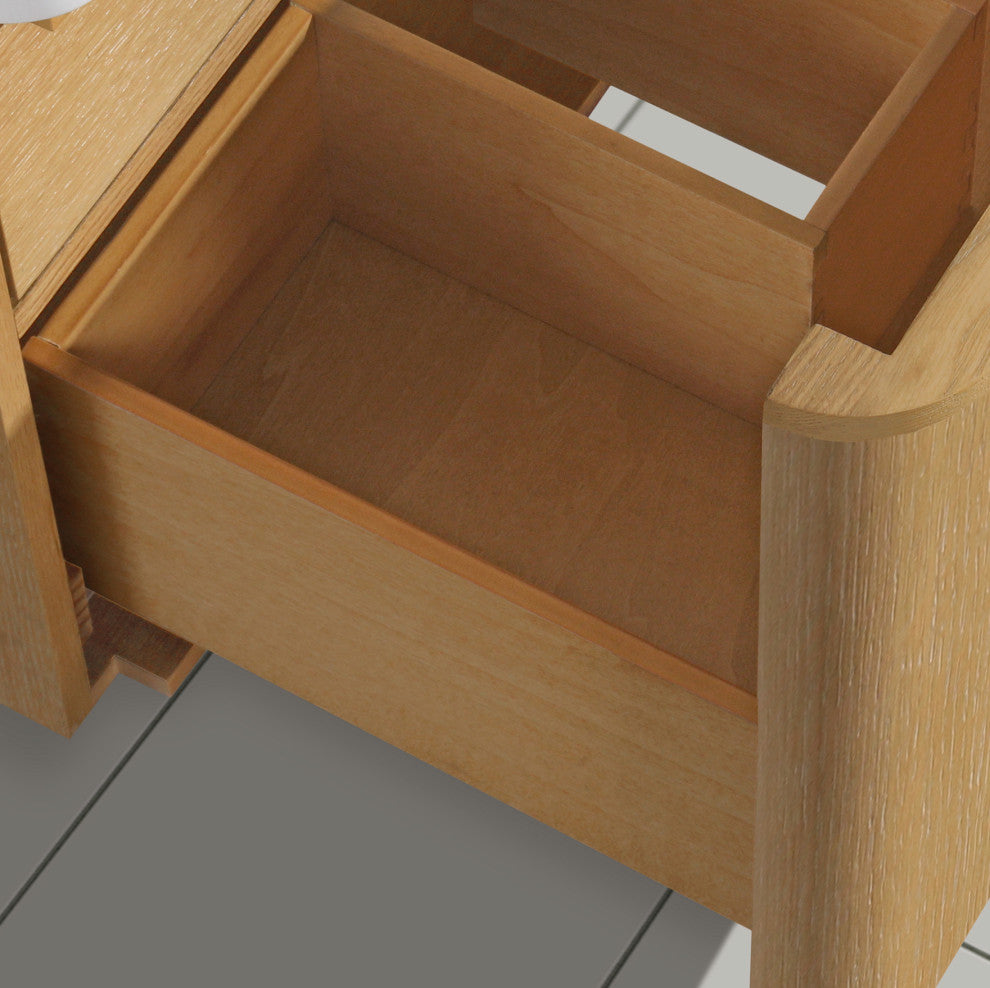 Lucas Bathroom Vanity, Washed Oak, 24", Single Sink, Floating