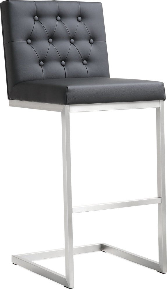 Helsinki Black Stainless Steel Barstool - Set of 2 - Black