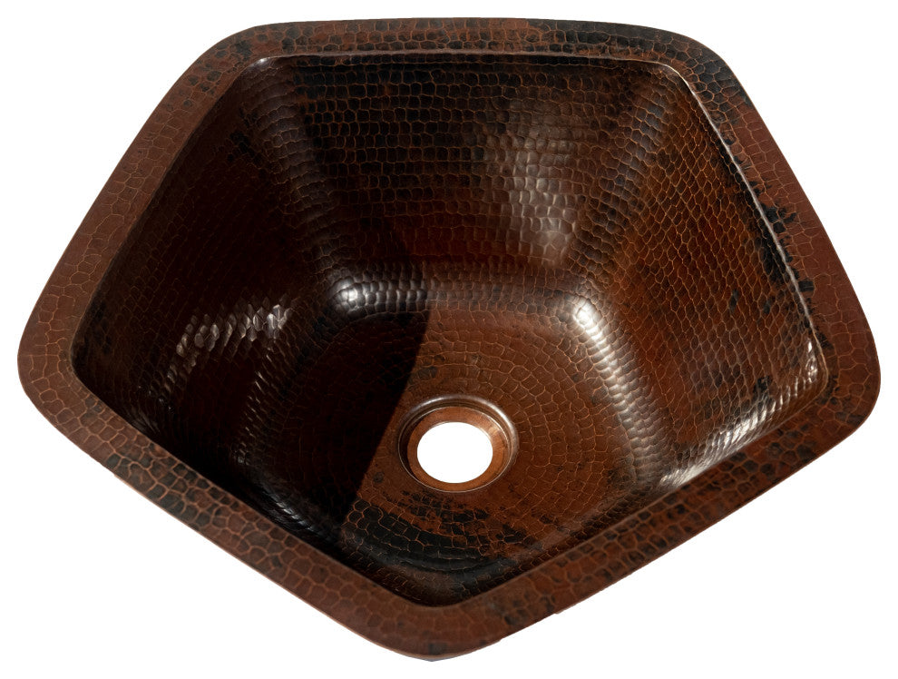 15" pentagon Copper sink