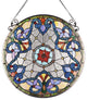 CHLOE-Lighting NORAH Victorian Tiffany-glass Window Panel 24" Tall