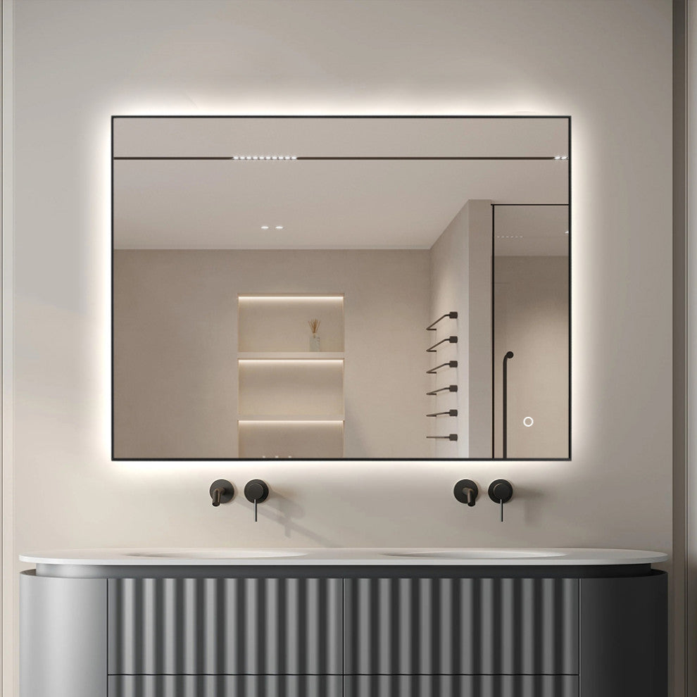 Vanta XL 31.5 in. x 23.6 in. Metal Framed LED Bath Mirror Fog Free