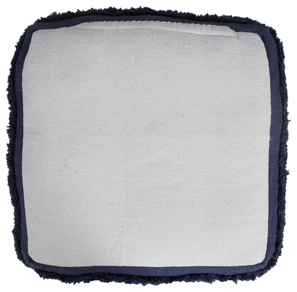 Solid Textured Stripe Pouf Ottoman