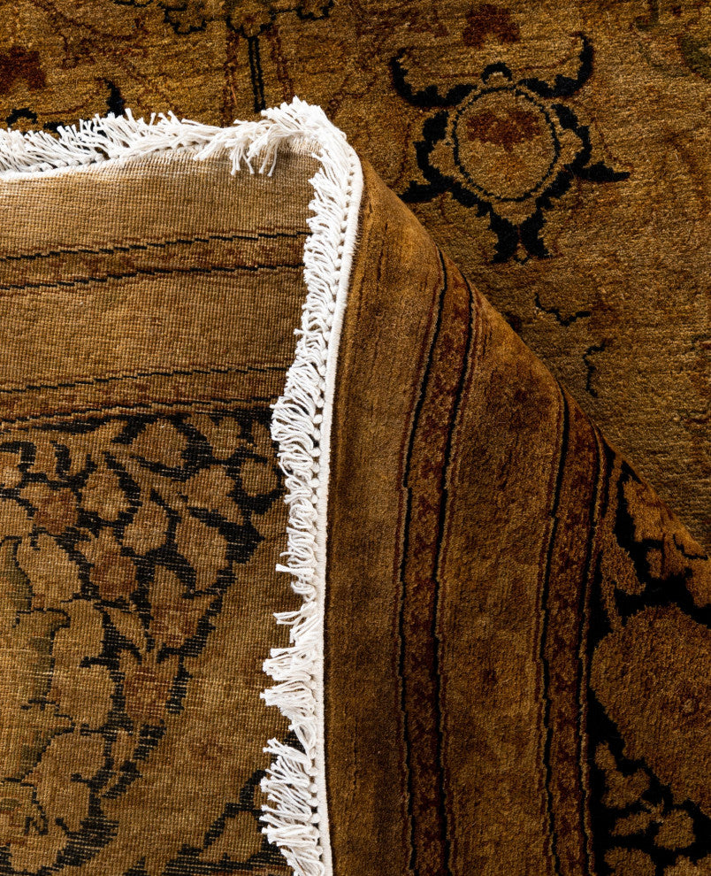Overdyed One-of-a-Kind Hand-Knotted Area Rug Gold, 9' 1" x 9' 1"