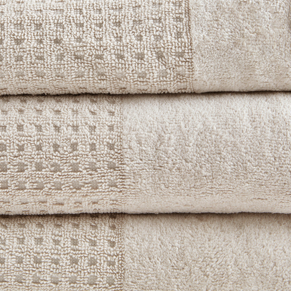 Madison Park Spa Waffle Cotton Waffle Antimicrobial Bath Towel 6 Piece Set
