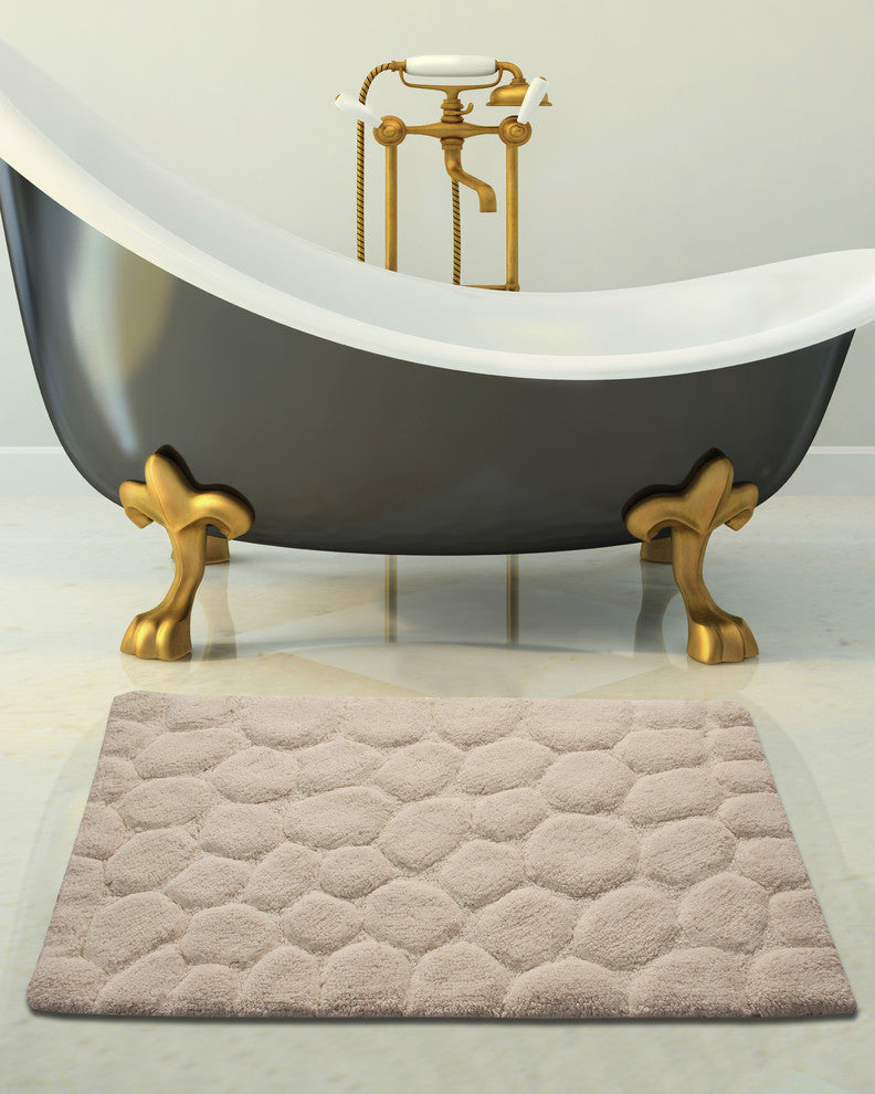 Bath Rug Cotton, GSF 200, Pattern Pebbles, Ivory, 36"x24"