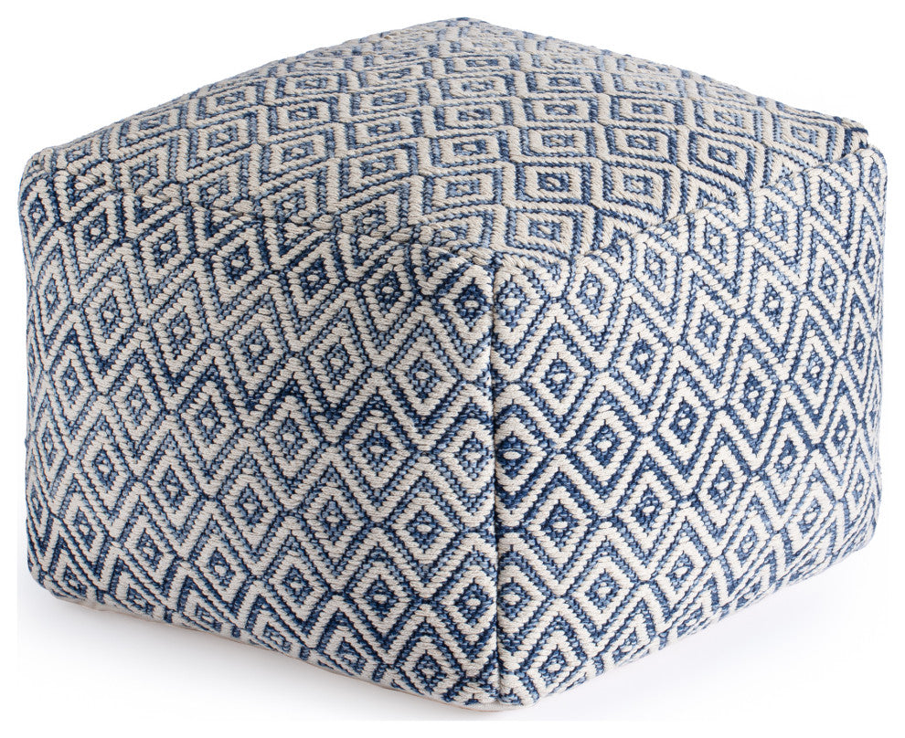 Cherokee Nightlife 22" x 22" x 16" Black and Gray Pouf