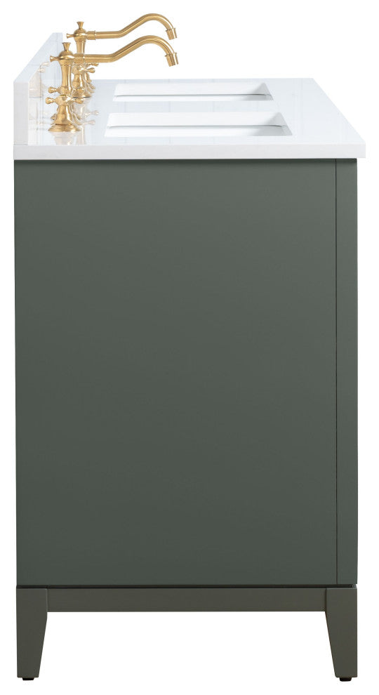 Vanity Art Bathroom Vanity With Sink, Vintage Green, 54" Double