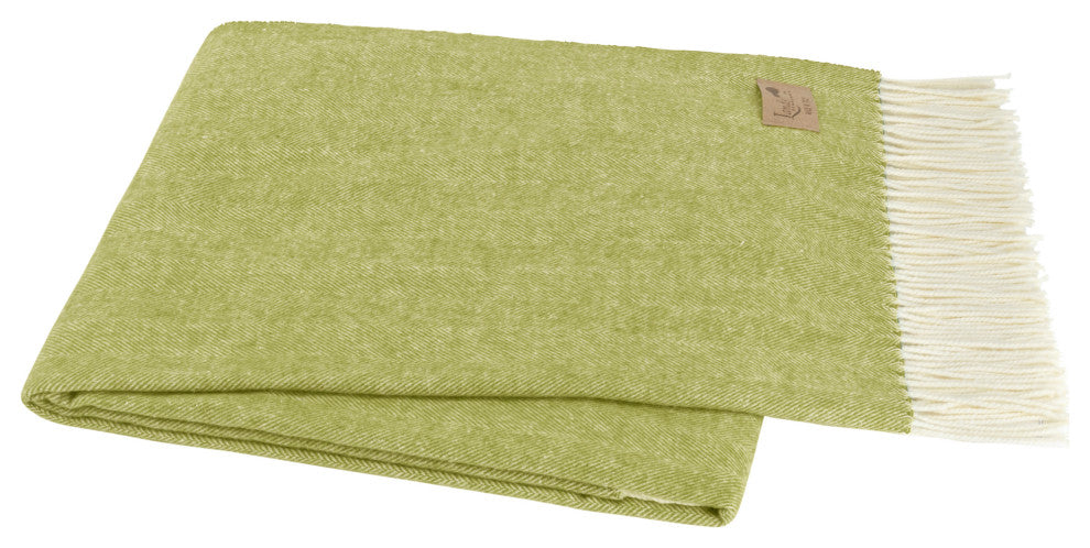 Italian Herringbone Throw, Lemongrass