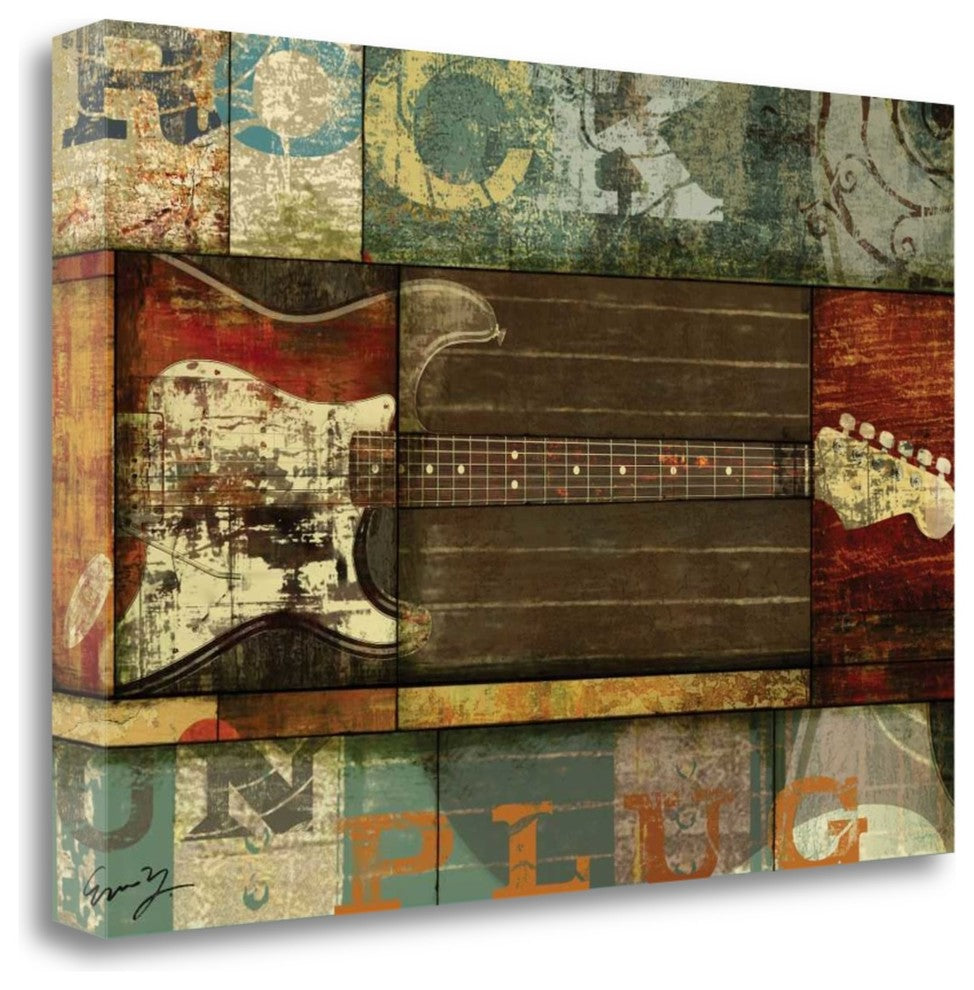 "Rock Guitar" By Eric Yang, Giclee Print on Gallery Wrap Canvas, Ready to Hang