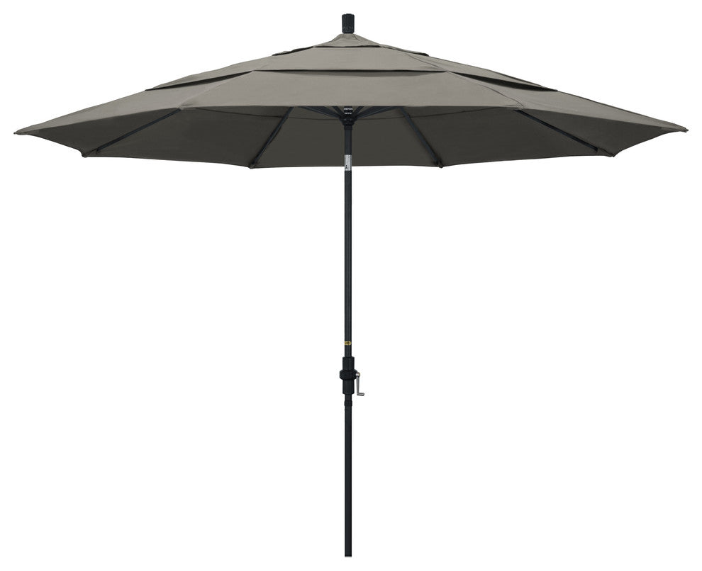 11' Aluminum Umbrella Collar Tilt Matted Black, Taupe