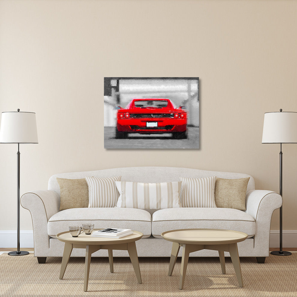 "Ferrari F512 Rear Watercolor" Fine Art Print