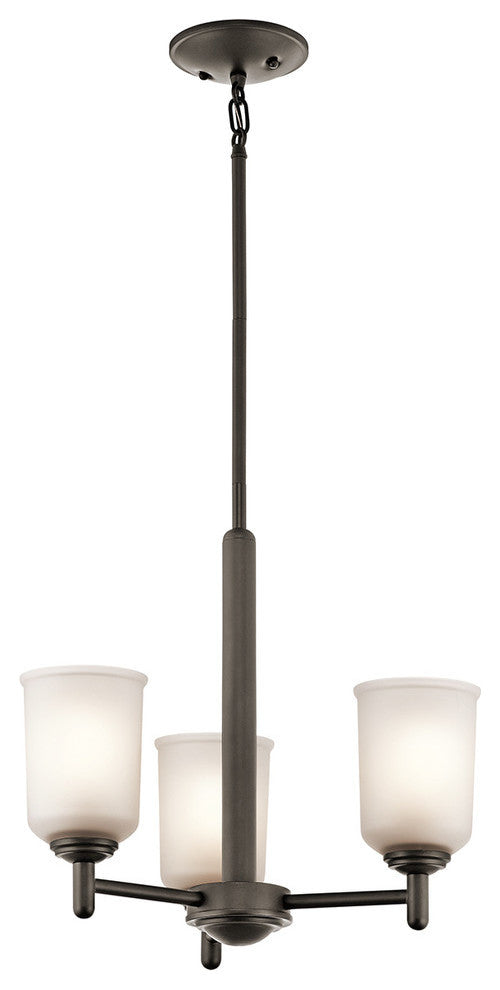 Mini Chandelier 3-Light, Olde Bronze