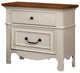 Galesburg Transitional Night Stand In Oak and White Finish