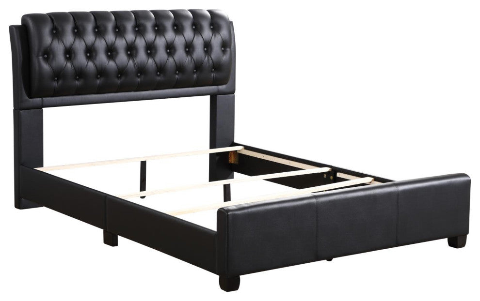 Bed, Black, Queen