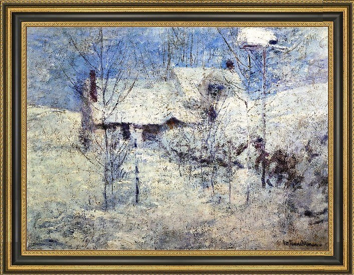 John Twachtman Snowbound Framed Premium Canvas Print, 21"x28"