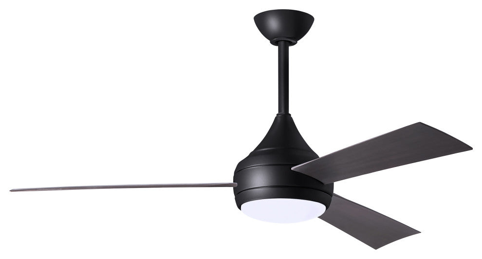 Donaire Paddle Fan Integrated LED, Matte Black, Brushed Bronze Blades