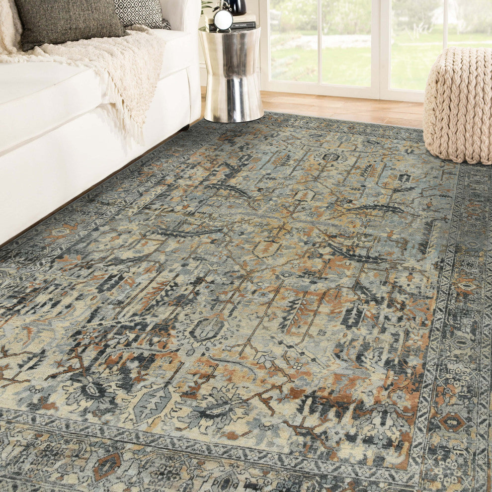 Craft Amerson Area Rug, Blue, 10' x 14', Bordered
