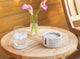 Artifacts Rattan Round Coasters With Box 7 Piece Set, White Wash