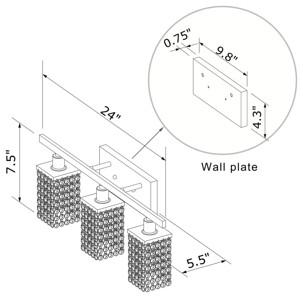Camille 3-light Round Shade Wall Sconce
