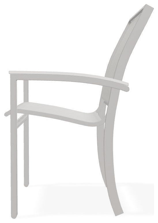 Bazza Sling Stackable Outdoor Dining Chair, Harbor/Warm Gray